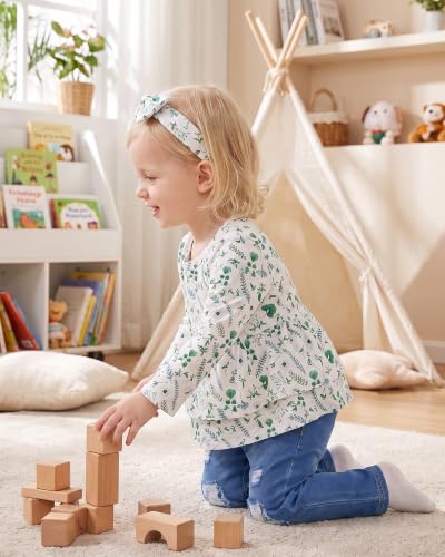 Image of SODLON Baby Girl Clothes Toddler Girls Fall Winter Top Jeans Outfits 9M-5T