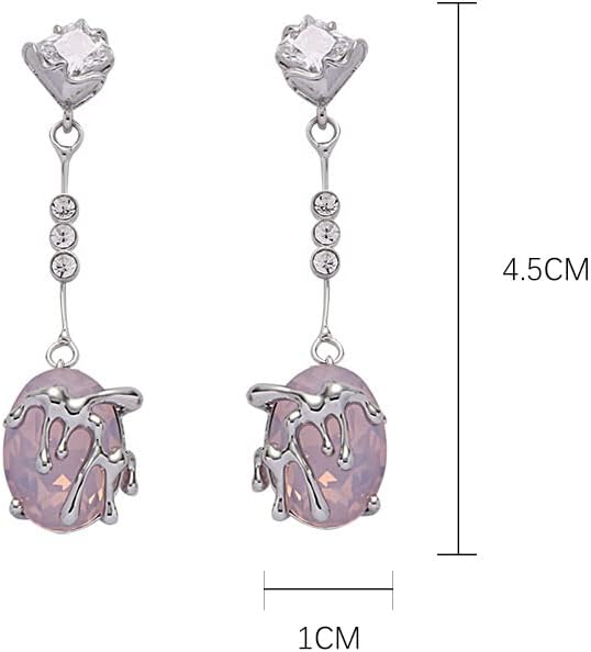 Miniatura 5 de Aretes de plata de ley 925 hipoalergénicos de color rosa intenso para mujer, joyería de moda