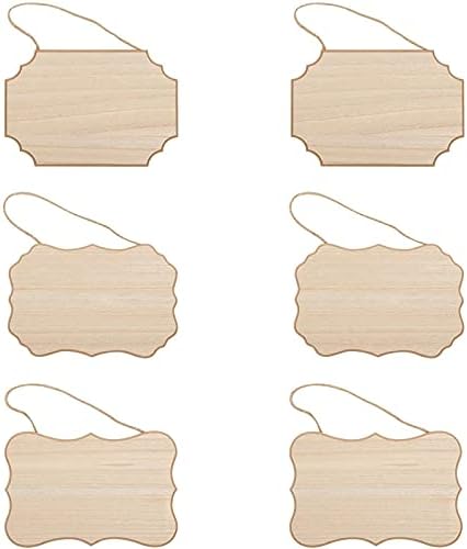 Juvale 6 Pack Unfinished Hanging Wood Signs for Crafts, Blank Wooden DIY Plaques (9 x 6 in, 3 Designs) Juvale 6 Pack Unfinished Hanging Wood Signs for Crafts, Blank Wooden DIY Plaques (9 x 6 in, 3 Designs)