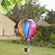 Festive Lights 44cm Heißluftballon Solar Outdoor Solarleuchte Heißluftballon Regenbogen Glas Effekt Laterne hängend solarbetriebene Laterne bunt Gartenleuchten für Außen Gartenbeleuchtung