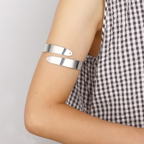 WAINIS 8 Pieces Arm Cuff Upper Arm Cuff Bracelet for Women Minimalist Upper Bangle Adjustable Armband Set4