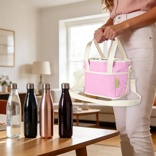 Bolsa aislada de 4 compartimentos independientes para botellas de agua con correa ajustable 6