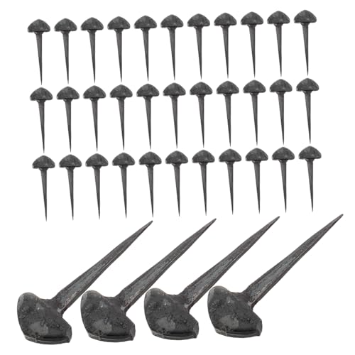Parliky Horseshoe Nails Set 50pcs Iron Nails for Horseshoe Mini for Equestrian Horse Training Tool