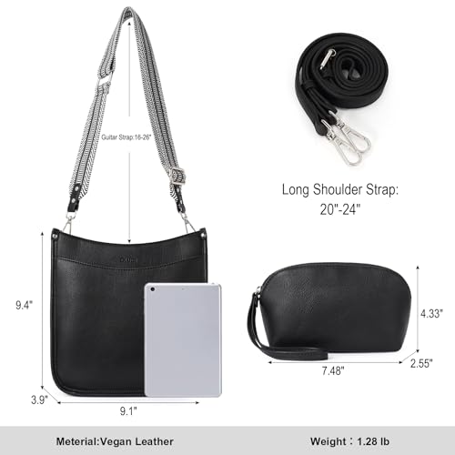 CLUCI Leather Hobo Handbag Set