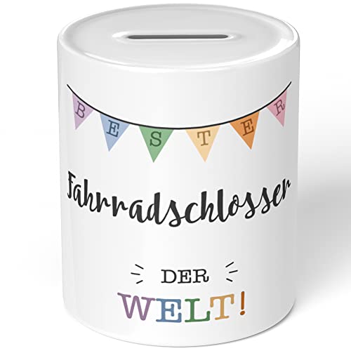 JUNIWORDS Spardose Sparbüchse, Bester Fahrradschlosser der Welt (5697955)