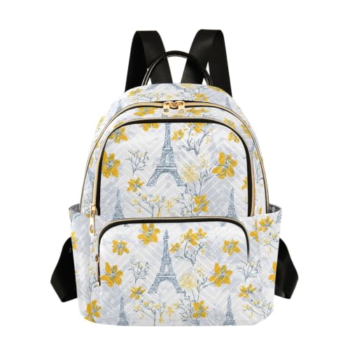 Sac à dos femme antivol protégez vos affaires avec le motif Paris Tower Flower