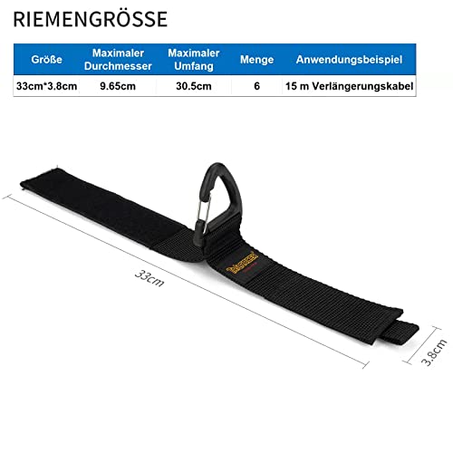Trilancer Verlängerungskabel-Organizer & Aufhänger bis 22kg(6er Pack). Klettbänder mit Dreieckschnalle für Kabel, Seile, Schläuche. Organisation und Aufbewahrung in Haus, Garage und Werkstatt，Designpatent - Detailansicht 2 | TV | Video | Foto