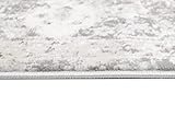 TAPISO Valley Teppich Kurzflor Vintage Creme Weiß Grau Dunkelgrau Rahmen Design Used Effekt Meliert Verwischt Wohnzimmer Schlafzimmer ÖKO-TEX 160 x 220 cm