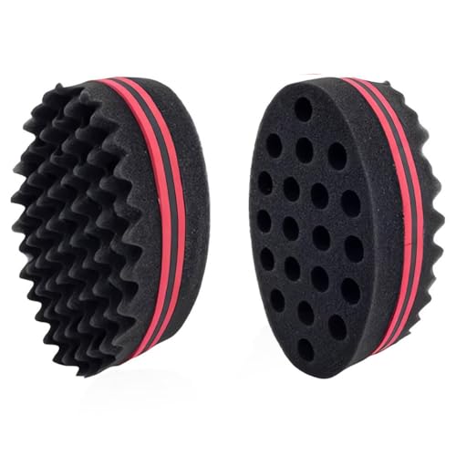 LATRAT Lot de 2 Éponges à Cheveux Torsadées, Éponge Magique à Grands Trous pour Dreadlocks,...