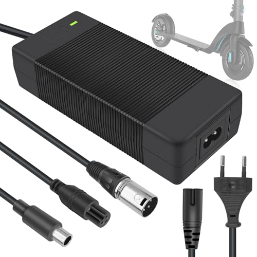 Cargador Rápido Patinete Eléctrico, Cargador Hoverboard 42V 2A, Cargador Universal de Batería con 4 Conectores, Cargador de Batería Patinete para M365 E-Scooter, Bicicleta Eléctrica, Scooter Eléctrico