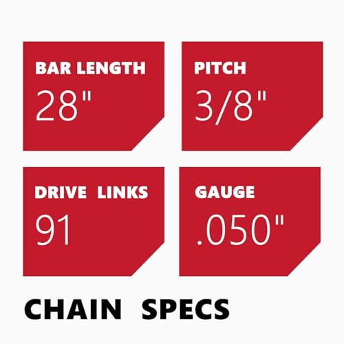 Image of KAKEI Skiptooth 28 Inch Chainsaw Chain 3 /8 inch Pitch .050 inch Gauge 91 Drive Links- 36760050091, 33RSF 91 Fits Stihl MS660, MS440, MS391 and More - 72EXJ091G (3 Chains) - Full Chisel