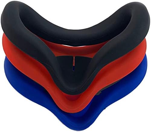 TATACO VR Silicone Cover Eye Pad for Oculus Quest 2 - Sweat-Proof, Lightproof, Non-Slip, Washable Black/Blue/Red
