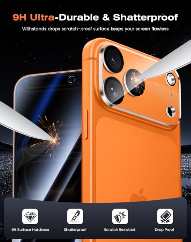 Goton for iPhone 17 Pro Max Privacy Tempered Glass Screen Protector & Camera Lens Protector 1-pack - image 5