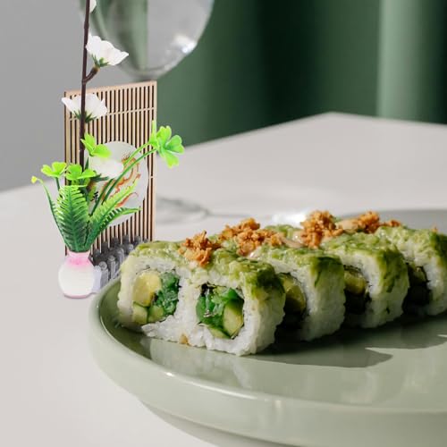 Plato decorativo japonés para sushi Zerodeko de plástico blanco miniatura 6