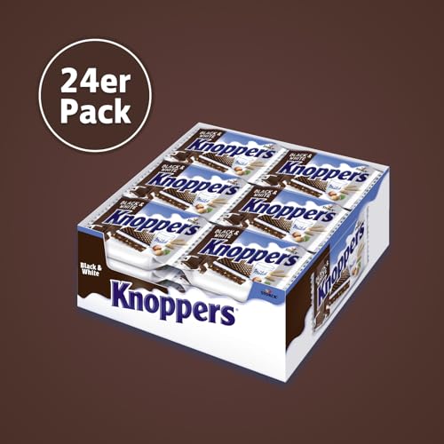 Knoppers Black and White, dunkle Waffelschnitten mit Kakao - 24 x 25 g – Ansicht 2