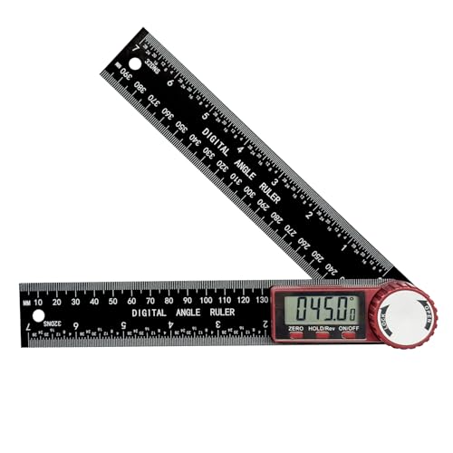 NORTOOLS Digital Angle Finder, 7 inch /200mm T-Bevel Protractor Ruler,Horizontal Vertical Bubble levels with Large LED Screen, 0-360° Measuring Tool,Suitable for Woodworking/Construction/DIY ﻿