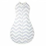Woombie Original Dreamy Blue Chevron One-Step Baby Swaddle (Newborn 5-13 lbs)