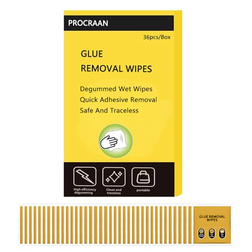 Clean Up Wipes, Adhesive Remover - 36 Count - Safely Removes Adhesive Residue, Rapidly Removes Labels, Car Stickers, Crayon, Foam Tape, Chewing Gum, Masking Tape, Marker Pen and Various Decals Yellow