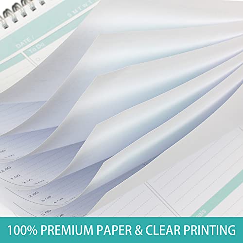 Daily Planner - To Do Notepad,Schedule Organizer With 52 Undated 6.5" X 9.8" Tear-Off Sheets, Spiral Daily Planning Pad With Hourly Schedule, To Do List,Water Intake Tracker, Meals And Notes ( Green ) #TOP2