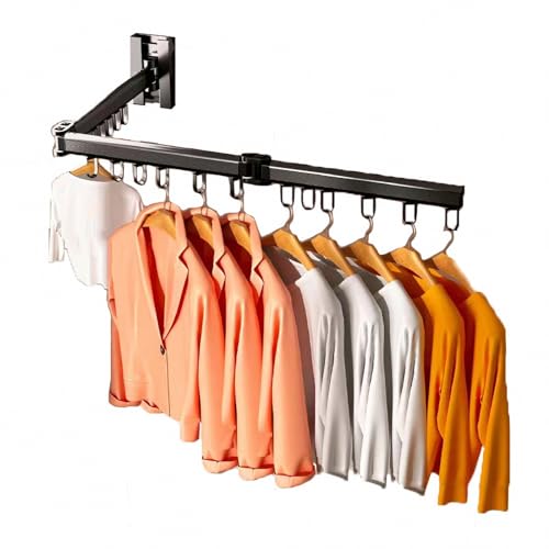Séchoir à pantalons coulissant rotatif 360° et pliable gain de place
