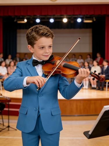 Image of Boys' Formal Suit 5 Piece Slim Fit Suits for Boy Kids Tuxedo Toddler Wedding Ring Bearer Outfit Teen Communion Dress