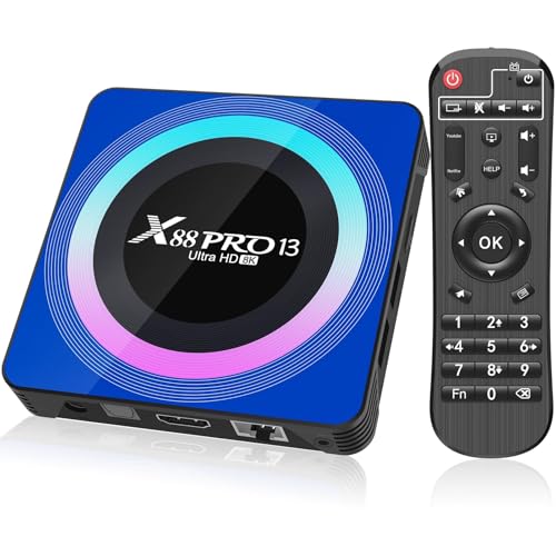 Android 13.0 TV Box, RK3528 Quad-Core con 4GB de RAM y 128GB de ROM, 8K HD Smart TV Box Compatible con WiFi de Doble Banda 2.4G/5G, BT 5.0 y H.265 para Reproductor Multimedia