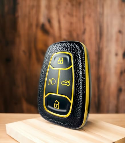 Image of ABUNDANCE Leather TPU Key Cover Compatible for TATA Neon | Harrier | Safari | Tigor | Altroz | Punch | Tiago etc