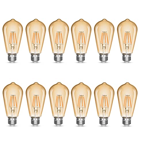 LED Edison Bulb 4W 2300K Amber Vintage E26 450lm (Pack of 12)