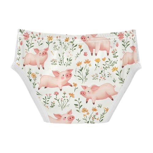 Wusikd Pig Flowers Boys' Underwear Cotton Pink Boys Briefs Soft Toddler Underwear 2T2