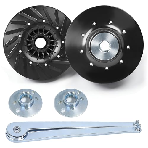 2PCS Upgraded 4.5 Inch Angle Grinder Backing Pad, 4-1/2" X 5/8"-11 Rubber Backing Pad for Resin Fiber Disc, Used for Various Sanding and Polishing Applications, with Wrench and 2 Locking Nuts