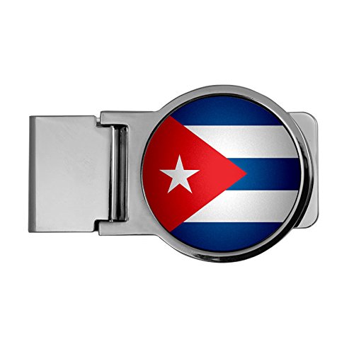 ExpressItBest Premium Money Clip - Flag of Cuba (Cuban) - Round Design