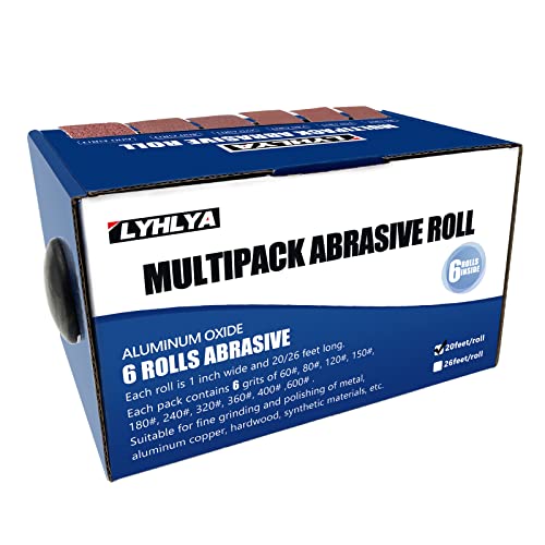 Boxed Assorted Sandpaper Rolls, 1 Inch X 19.7 Feet Emery Cloth Roll 6 Grits Abrasive Paper With Dispenser For Woodworking, Furniture Repair, Metal Polishing, 80/150/240/320/400/600 #TOP2