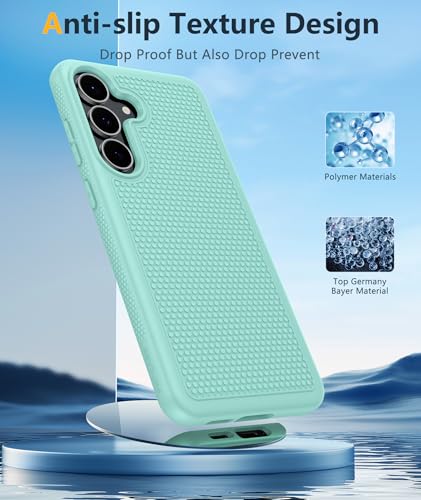 Image of FNTCASE for Samsung Galaxy S25 FE Case: Shockproof Protective Lightweight with Screen Protector Duty Rugged Cell Phone Cover Non Slip | Military Grade Drop Protection for S25FE(Mint Green, 6.7inches)