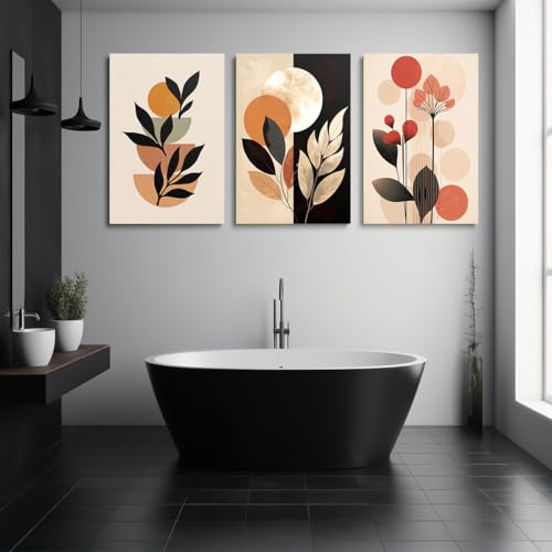 Décoration murale ferme rurale avec triptyque de fleurs