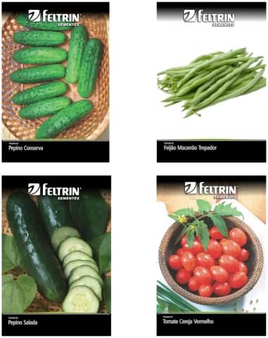 Kit 4 Sementes Legumes Horta Em Casa Jardins Vasos (Tomate, Pepin...