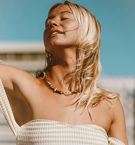 Aobei Pearl Natural Mix Color Fluorite Choker 18K Gold CZ Pave Evil Eye Pendant Necklace for Women Girls Single Cultured Freshwater Pearl Leather Necklace Boho Beach Layering Jewelry2