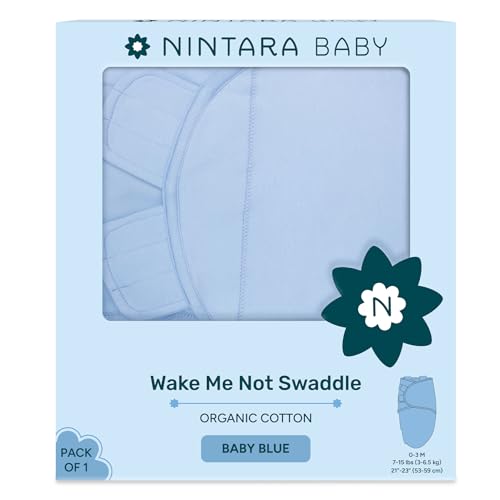 Image of NINTARABABY Swaddle Wrap for Newborns - Organic Cotton, 21 inch x 10 inch | Wake Me Not Swaddle with Baby-Safe Velcro, Ultra-Soft & Snug Sleep Sack, Breathable Swaddling Blanket, Gifts for 0-3 Months