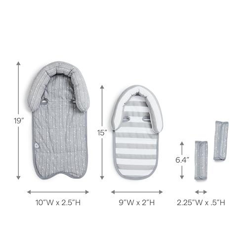 Image of Munchkin XtraGuard Head Support & Strap Cover for Baby Car Seats with Silver-Ion Technology, Dots (Pack of 6)