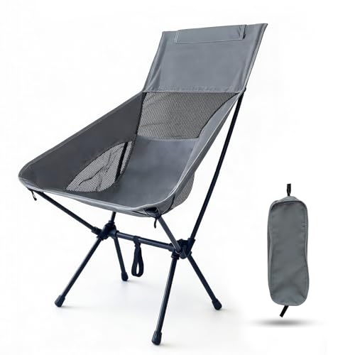 IEJ Ultralight High-Back Camping Chair - Portable Folding Backpacking Chair with Anti-Slip Abrasion...