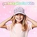 Yseoul Girls Glitter Baseball Cap Criss Cross Hat, Girl Ponytail Hat - Kids Baseball Cap with High Bun Messy Ponytail (Ages 5-15)