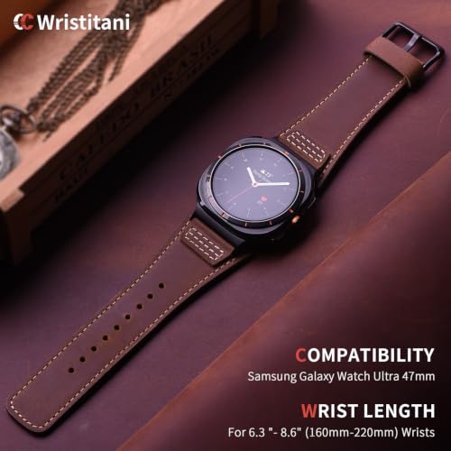 Image of Wristitani Leather Strap for Samsung Galaxy Watch Ultra /9 /8 /7 /6 /5 /4