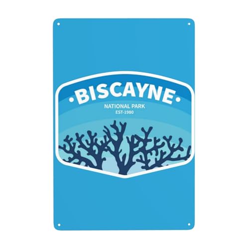Biscayne National Park Funny Signs Metal Signs National Park Decor For Garage Wall Decoration Garden Office Home Poster Retro 8x12 Inch