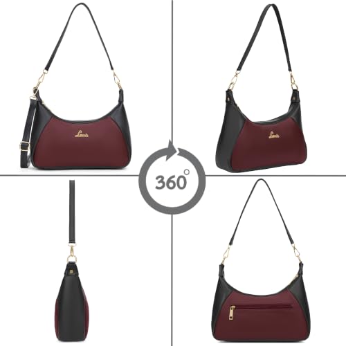 Image of Lavie Women's Colorblock Leona Horizontal Hobo Bag | Hobo Handbag for Work | Ladies Purse | Stylish Shoulder Bag | Gift For Women