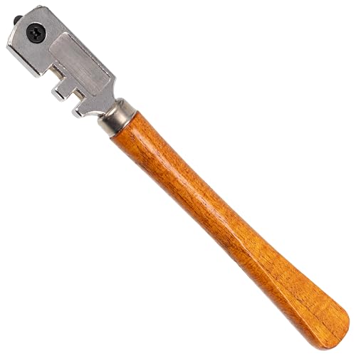 AERZETIX - C77184 - Cortador de vidrio tradicional 135mm con 6 ruedas con manija de madera