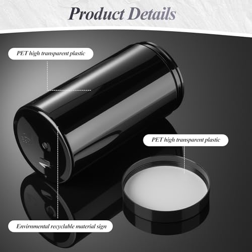 Image of Patelai 4 Pcs Plastic Jars Wide Mouth with Lids,32 Ounce,Pure Black