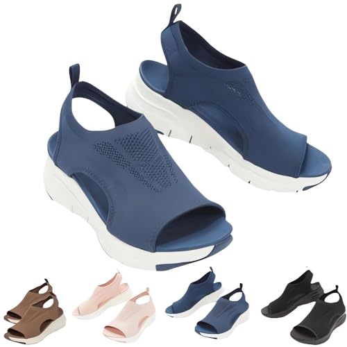 Women's Breathable Orthopedic Sandals, 2024 New Soft Shoes Go Walking Slip on Diabetic Foam Shoes, Arch Support Shoes for Women Wide Width