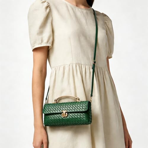 Image of BaiYouDa Evening Woven Clutch Purse Women Trendy Casual Satchel Handbag Vegan Leather Shoulder Bags