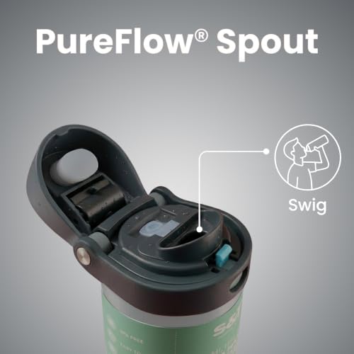 Image of STRAW&WEAVE PureFlow Water Bottle 710 ml Stainless Steel Sports Bottle with Sipper Cap | For Home, Office, Gym, Travelling | Lightweight | BPA Free (Eclipse Black)