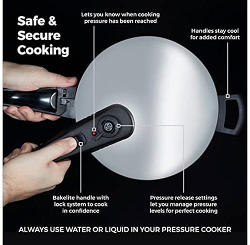 Tower T80244 6L/22cm Pressure Cooker with Steamer Basket, Stainless Steel, Silver - Image 5