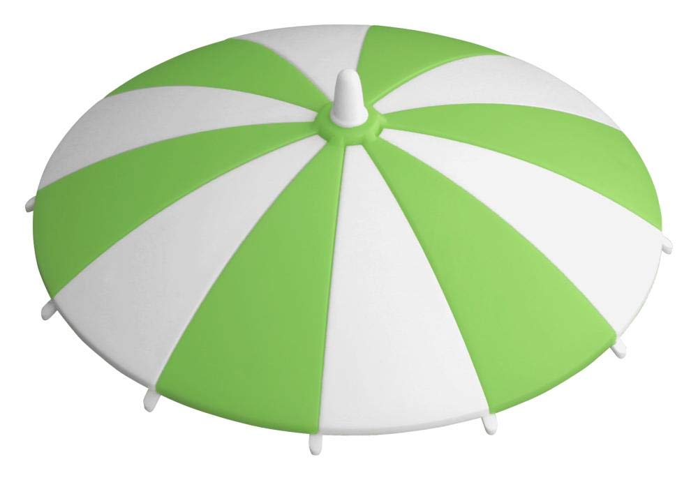 Home Xpert Glass Umbrellas w/glass-lid - diameter 11.5 cm - available In assorted colours, Plastic, hellgrün-weiß, Quantity: 1 Piece